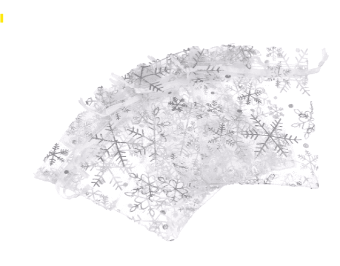 Filet Organza Noël "Flocons de Neige"