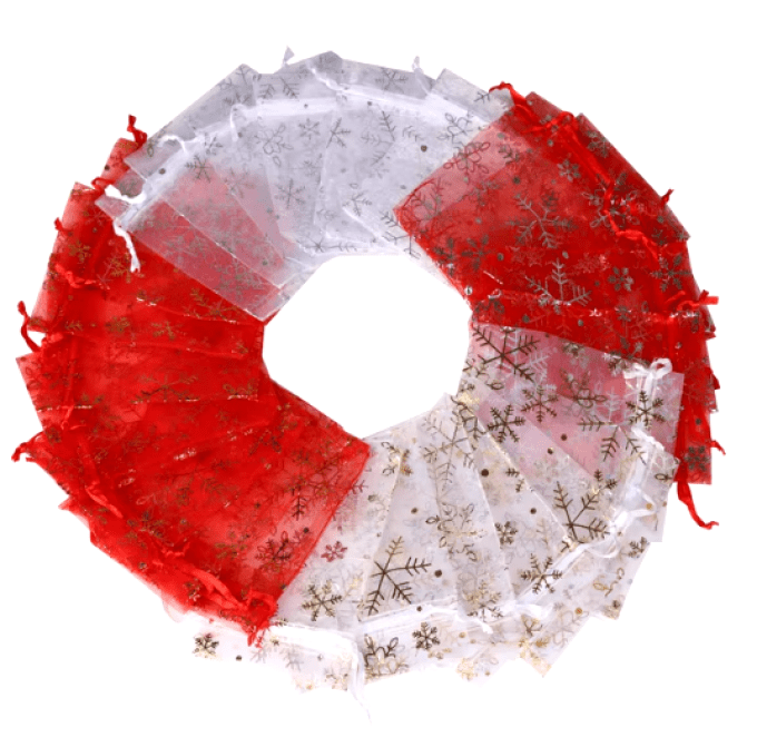 Filet Organza Noël "Flocons de Neige"